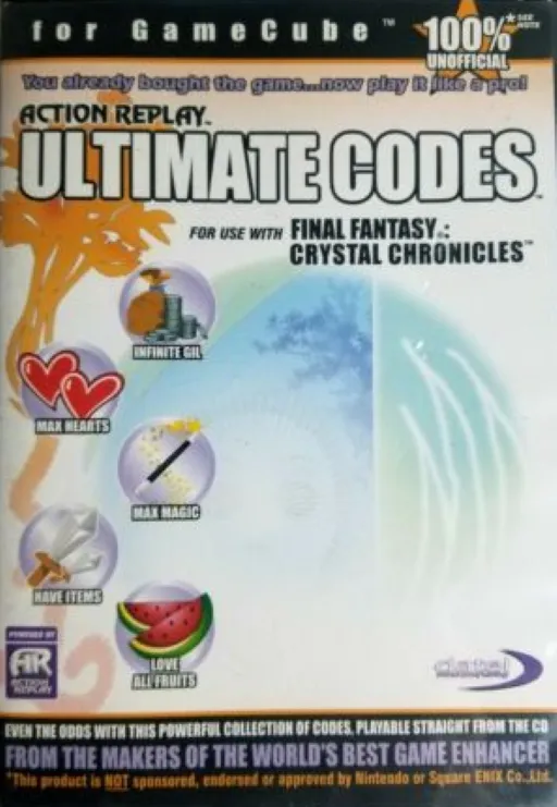 Action Replay Ultimate Codes for Use with Final Fantasy - Crystal Chronicles (USA) (Unl)